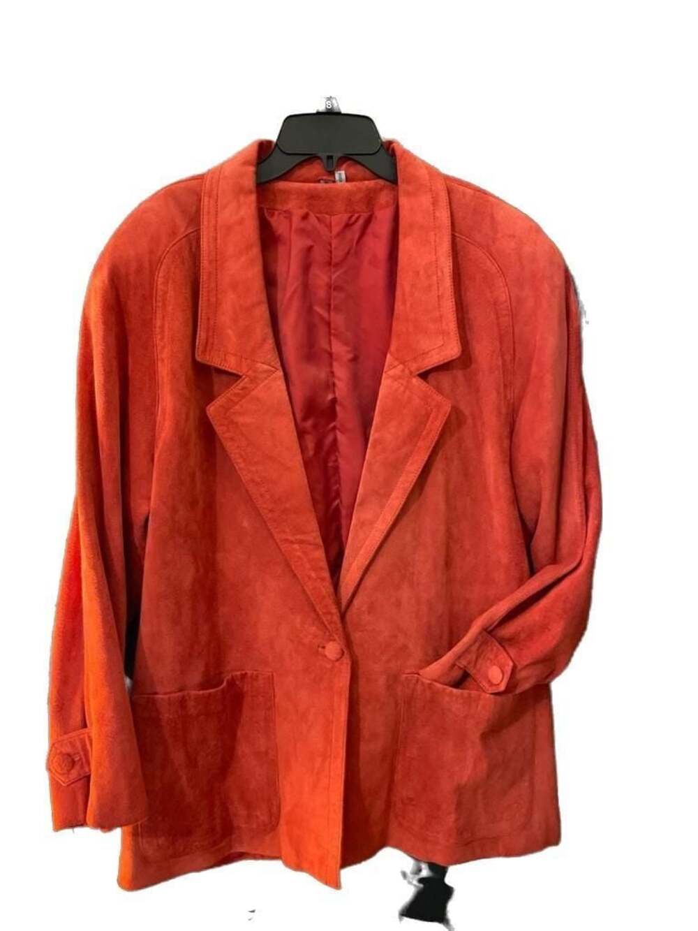 Vintage California Style Burnt Orange 100% Pig Suede Leather Blazer Jacket